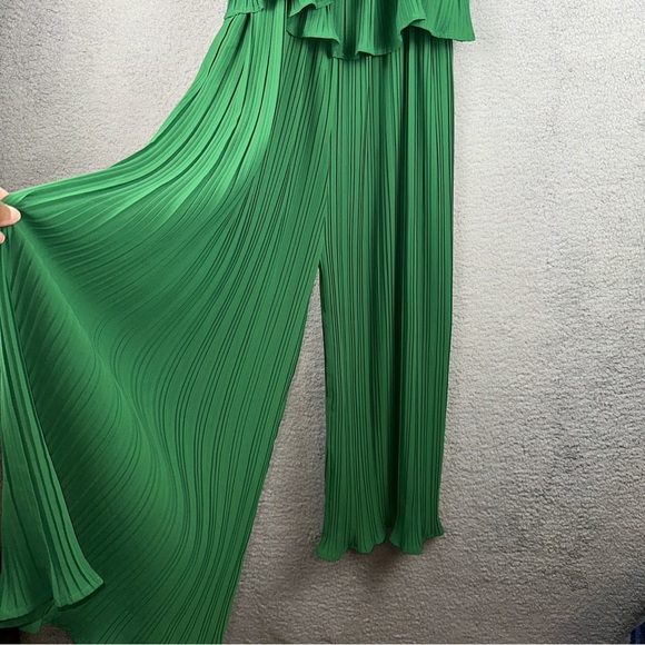 Ethan N Joy Jumpsuit Womens Small Green Wide Leg Pleated Spaghetti Strap Whimsy - Picture 5 of 9